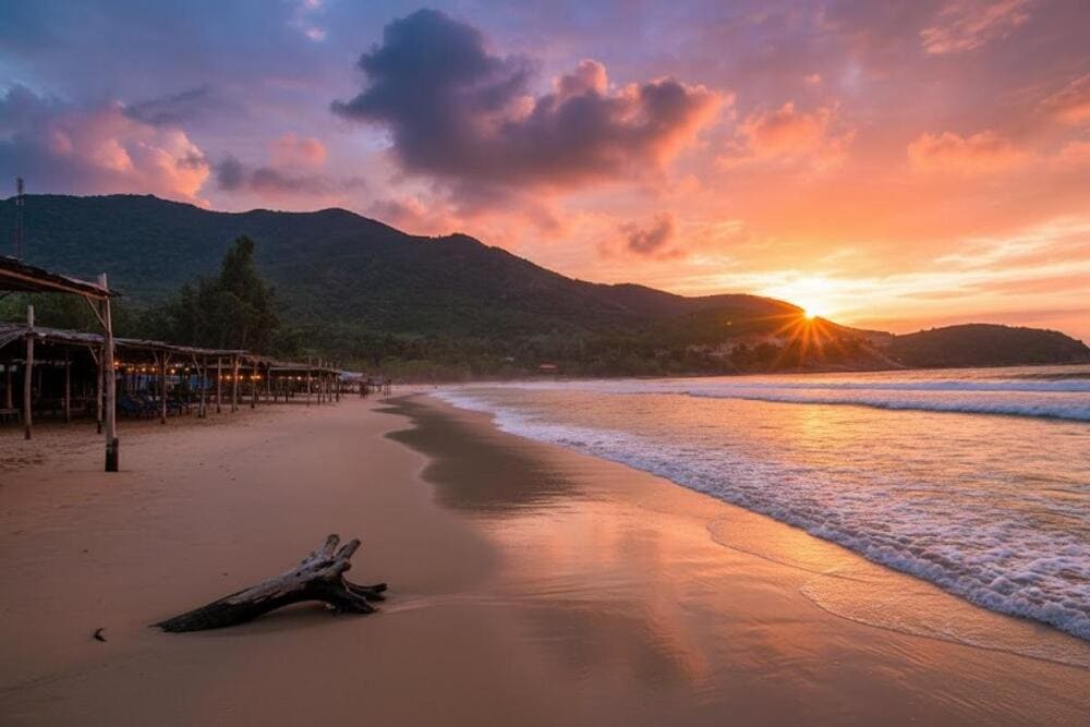 Biển Cửa Cạn nằm khá xa trung tâm thị trấn Dương Đông